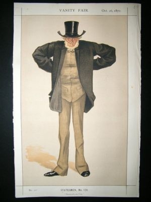 Vanity Fair Print: 1872 Joseph Cowen, Cartoon