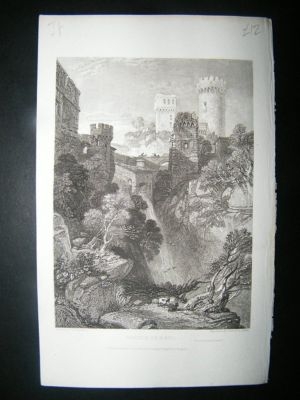 Italy: 1832 Steel Engraving, Castle of Nepi