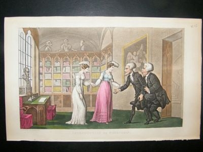 Dr Syntax by Rowlandson 1855 Courtship, Hand Coloured