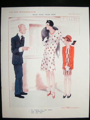 La Vie Parisienne Art Deco Print 1929 Telle Fille, Tell