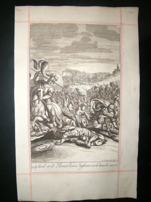 Religious 1690 Saul & Jonathans Defeat & Death, Blome