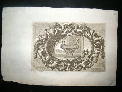 Le Pautre: 1751 Architecture Etching. Decorative Print.