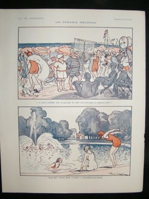 La Vie Parisienne Art Deco Print 1923 Cartoon by Lissac