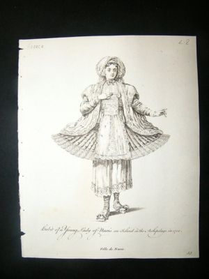 Greece Young Lady of Naxis: C1760 Costume Print