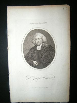 Dr Joseph Warton:1800 Stipple Engraved Portrait.