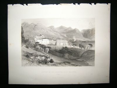 Italy Sicily: 1840 Steel Engravings, San Martino, Paler