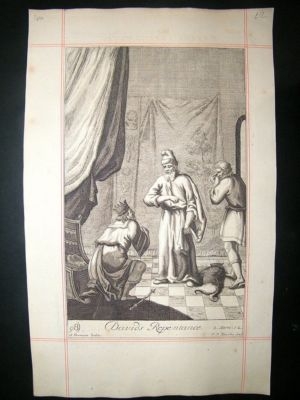 Religious 1690 Davids Repentance, Folio Print, Blome