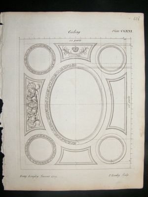 Classical Architectural Print ceiling designs, 1741, La