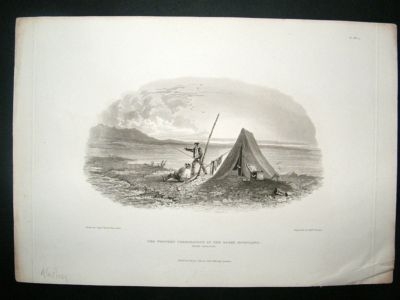 USA: 1828 steel engraving, Mount Copleston, Alaska