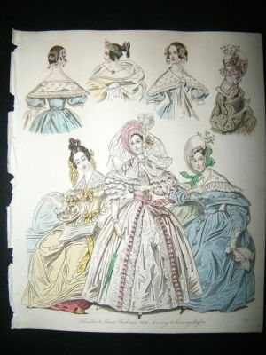 Fashion 1836 Morning & Evening Dresses Hand Col #39