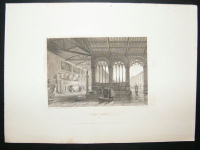 Italy: 1834 Steel Engraving, Campo Santa, Pisa Print