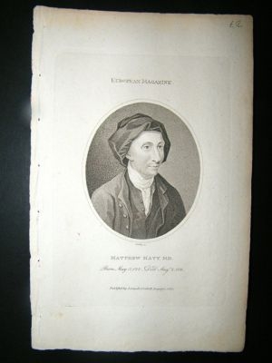 Matthew Maty:1800 Stipple Portrait.