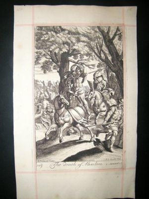 Religious 1690 Death of Absalom, Folio Print, Blome
