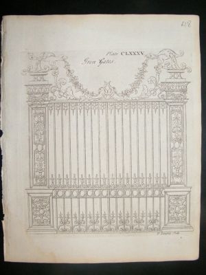 Ironmongery Architectural Print: Gate designs, 1741, La
