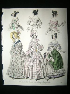 Fashion 1836 Morning & Evening Dresses Hand Col #29