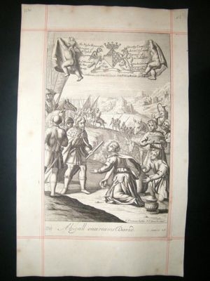 Religious 1690 Abigall Entertains David, Folio Print, B