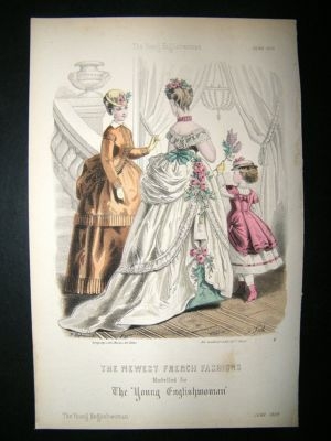 Fashion Print: June 1869, Child,  Antique Hand Coloured