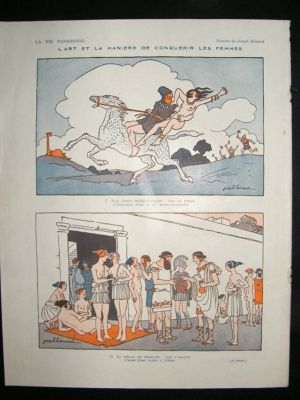 La Vie Parisienne Art Deco Print 1923 Cartoon by Joseph