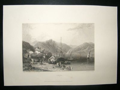 Greece: 1834 Steel Engraving, Ithaca Print