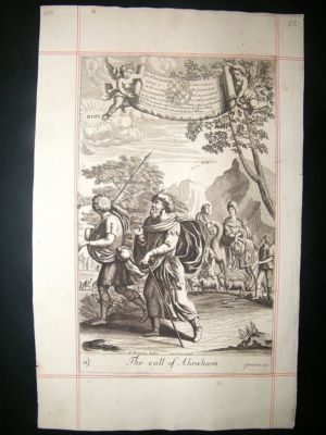 Religious 1690 Call of Abraham, Folio Print, Blome