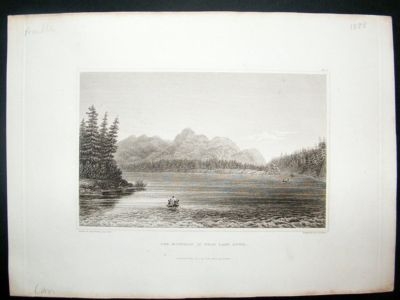 Canada: 1828 steel engraving, Bear Lake River