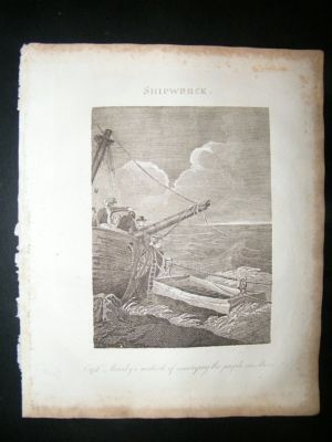 Ship Print: 1812 Shipwreck, Antique.