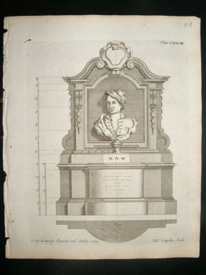 Architectural Print: Monuments designs, 1741, Langley