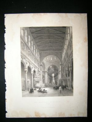 Italy Sicily: 1840 Steel Engravings, Messina Cathedral