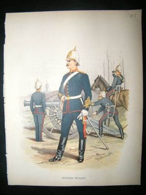 Military:1890 Victorian Artillery, Australia Print.