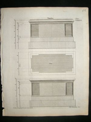 Architectural Print: Antique Tomb designs, 1741, Langle