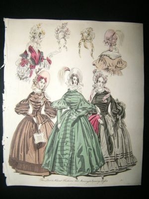 Fashion 1836 Morning & Evening Dresses Hand Col #22