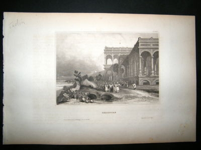 India:C1840 Steel Engraving,Ghazipore Print.