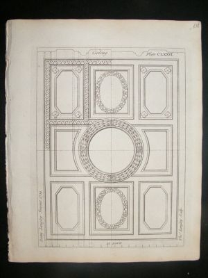 Architectural Print: Ceiling Ornate designs, 1741, Lang
