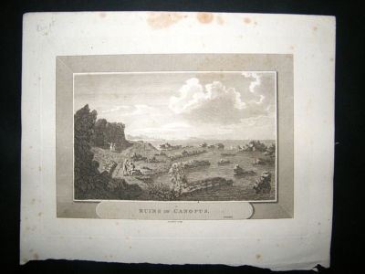 Egypt:1810 Copper Plate, Canopus Ruins Print.