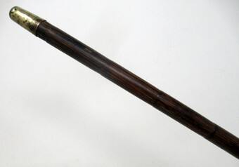 Antique Antique Vintage Partridge Wood Walking Stick Cane 18ct Gold-Plated Grip 1924