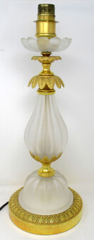 Antique Set Four Italian Murano Glass Table Lamps Mid Century Modern Barovier Toso 1950