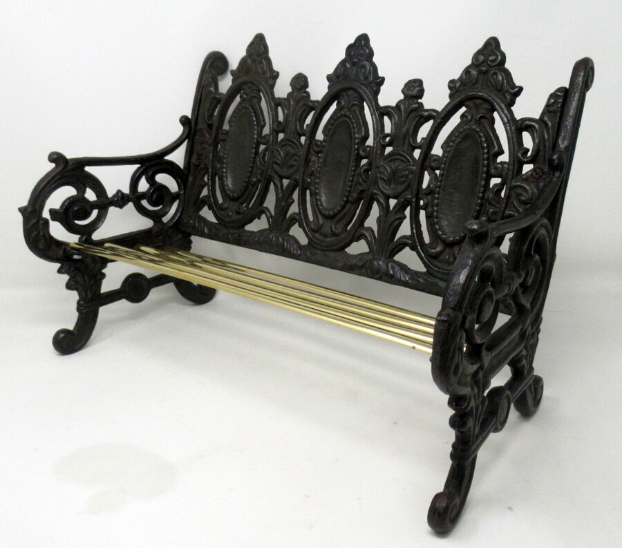 Antique Miniature Dolls House Cast Iron Brass Seat or Book Trough attrib. Coalbrookdale