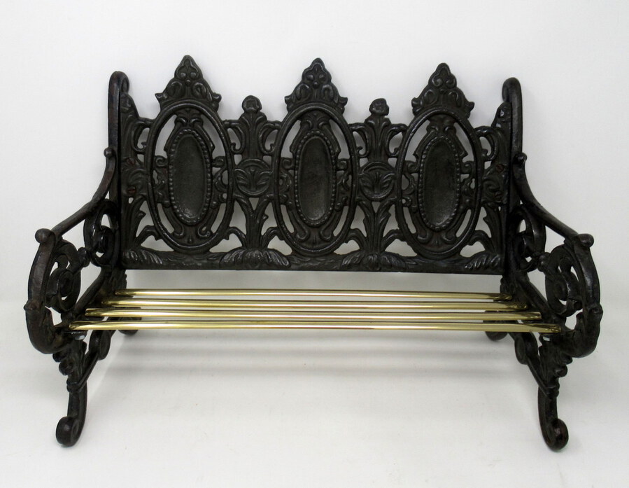 Antique Miniature Dolls House Cast Iron Brass Seat or Book Trough attrib. Coalbrookdale