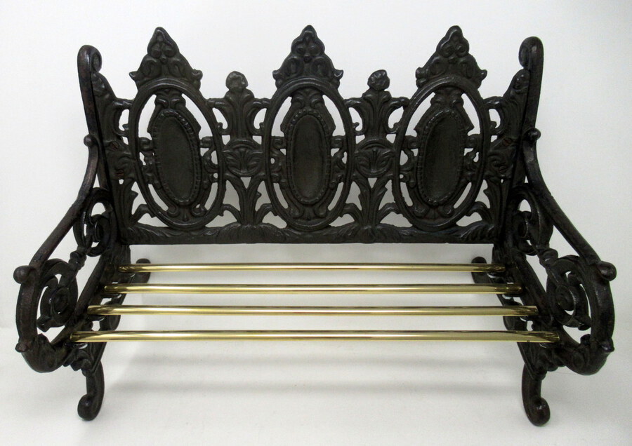 Antique Miniature Dolls House Cast Iron Brass Seat or Book Trough attrib. Coalbrookdale