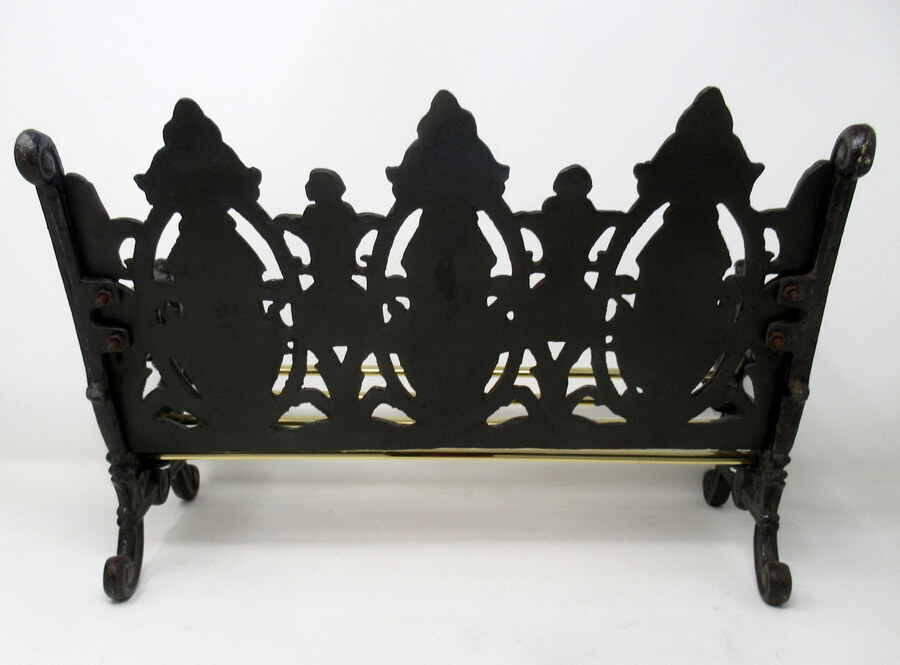 Antique Miniature Dolls House Cast Iron Brass Seat or Book Trough attrib. Coalbrookdale