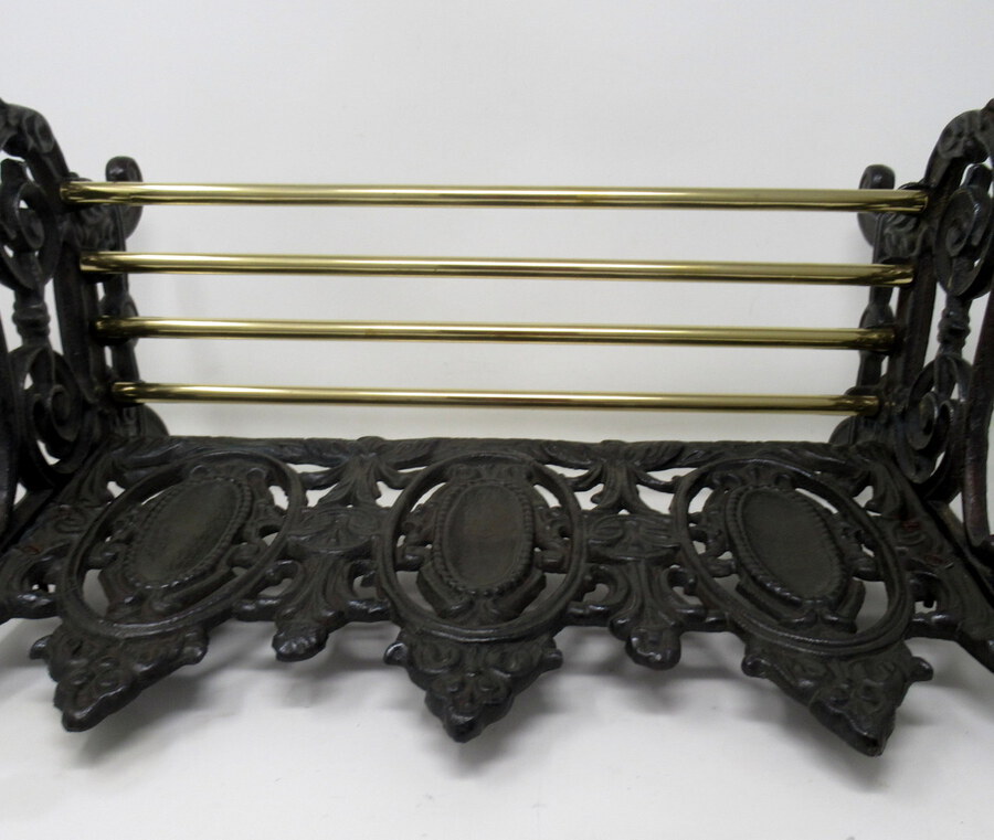 Antique Miniature Dolls House Cast Iron Brass Seat or Book Trough attrib. Coalbrookdale