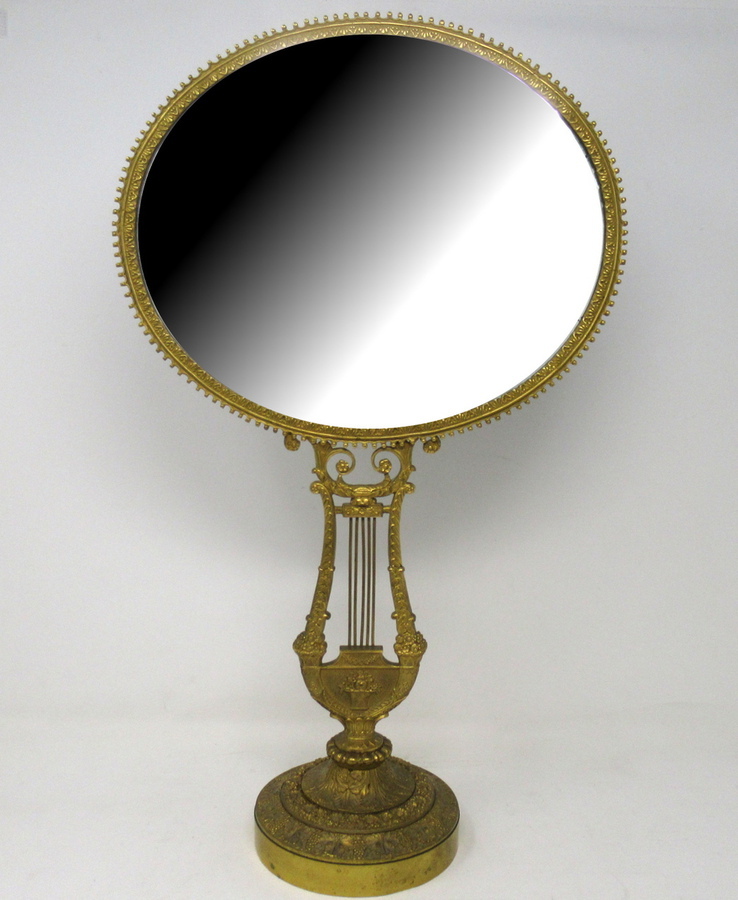 Antique Antique Lady's French Ormolu Bronze Dressing Table Vanity Mirror Grand Tour