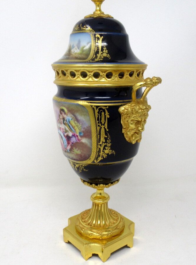 Antique Antique French Sevres Porcelain Ormolu Gilt Bronze Urn Vase Potpourri 19thCt