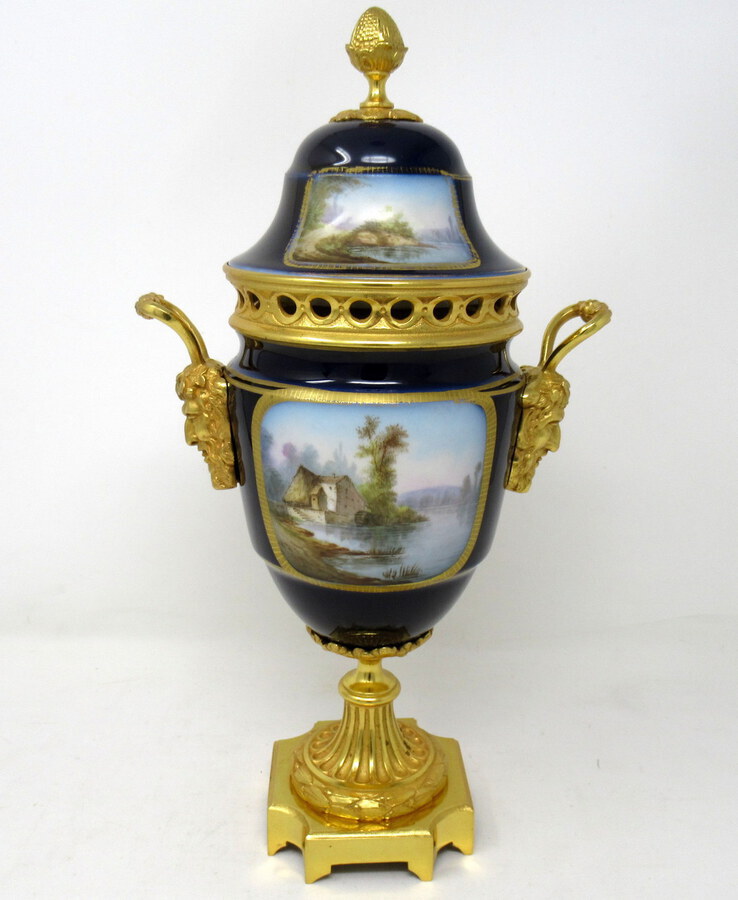 Antique Antique French Sevres Porcelain Ormolu Gilt Bronze Urn Vase Potpourri 19thCt