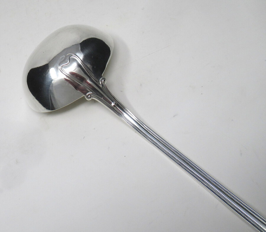 Antique Antique Victorian Sterling Silver Rat Tail Pattern Large 1851 Soup Ladle 9.9ozs