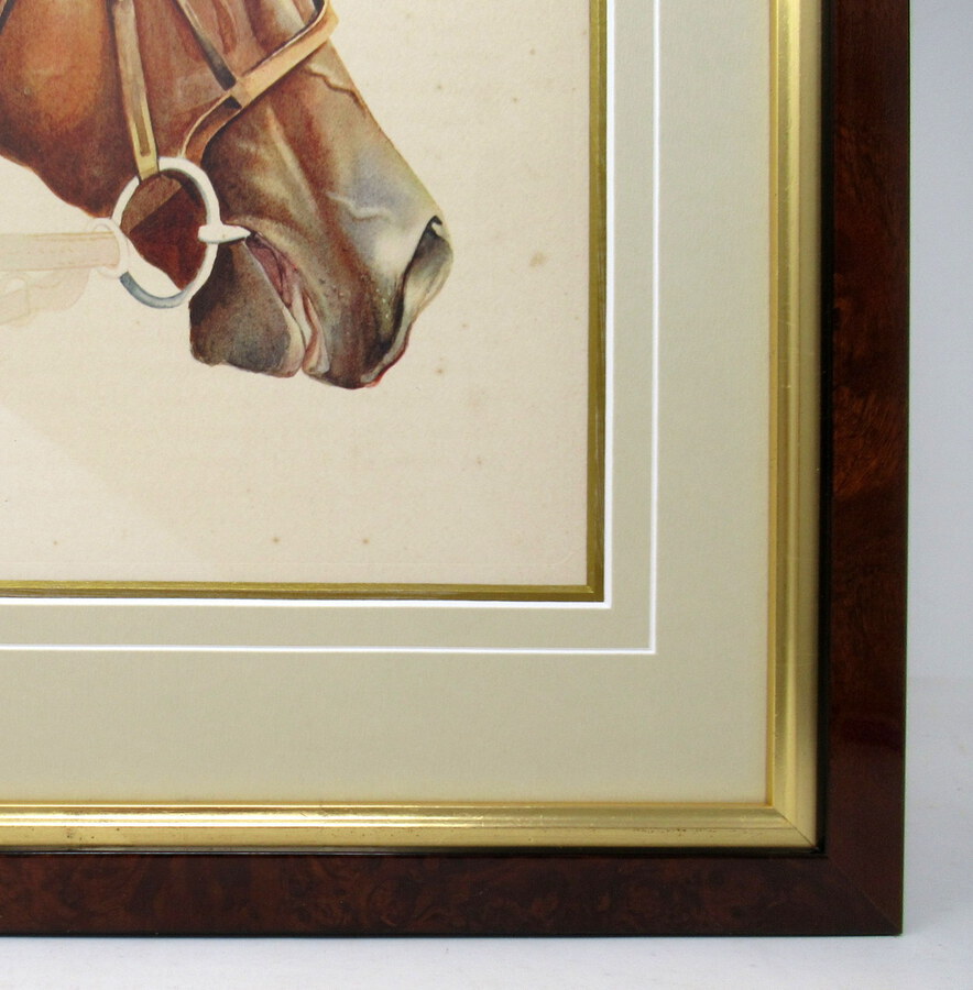 Antique Antique Equine Racehorse Painting SIR GALLAHAD French Thoroughbred Horse Racing