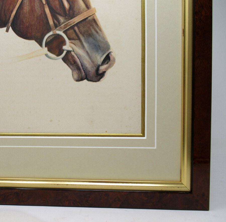 Antique Antique Equine Racehorse Painting TOURBILLON French Thoroughbred Horse Racing