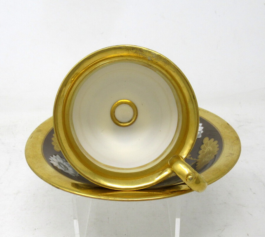 Antique Antique Sevres Style Paris Porcelain Gilt Tea Cup Saucer Alexander Great Dante 