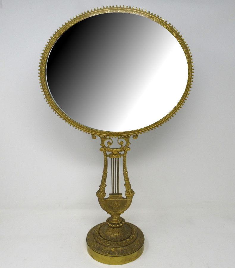 Antique Lady's French Ormolu Bronze Dressing Table Vanity Mirror Grand Tour