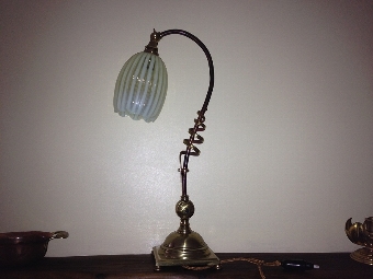 Antique W.A.S.Benson 'Spring' table lamp Arts and Crafts